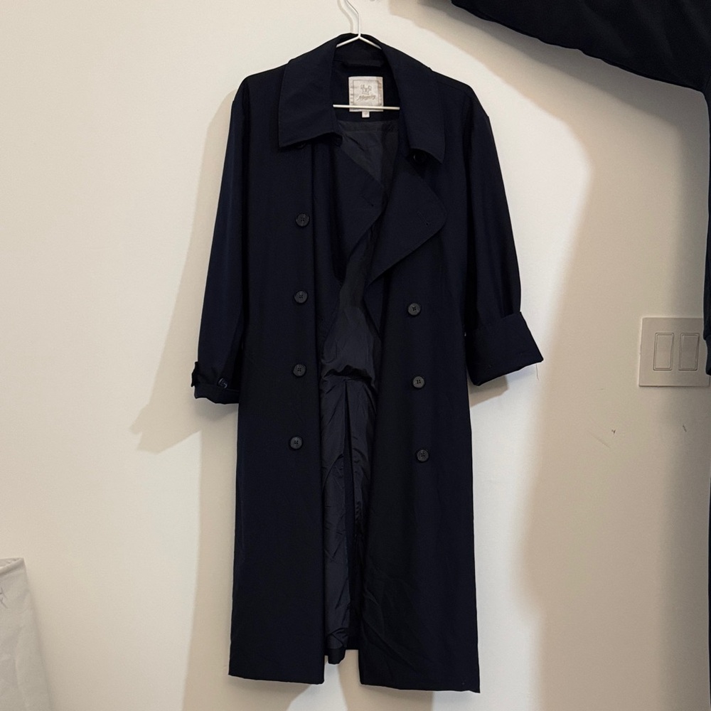 Classic Navy Trench Coat - Unbranded